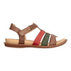 Barani Khaki Multi Leather Sandals (Triple Strap)
