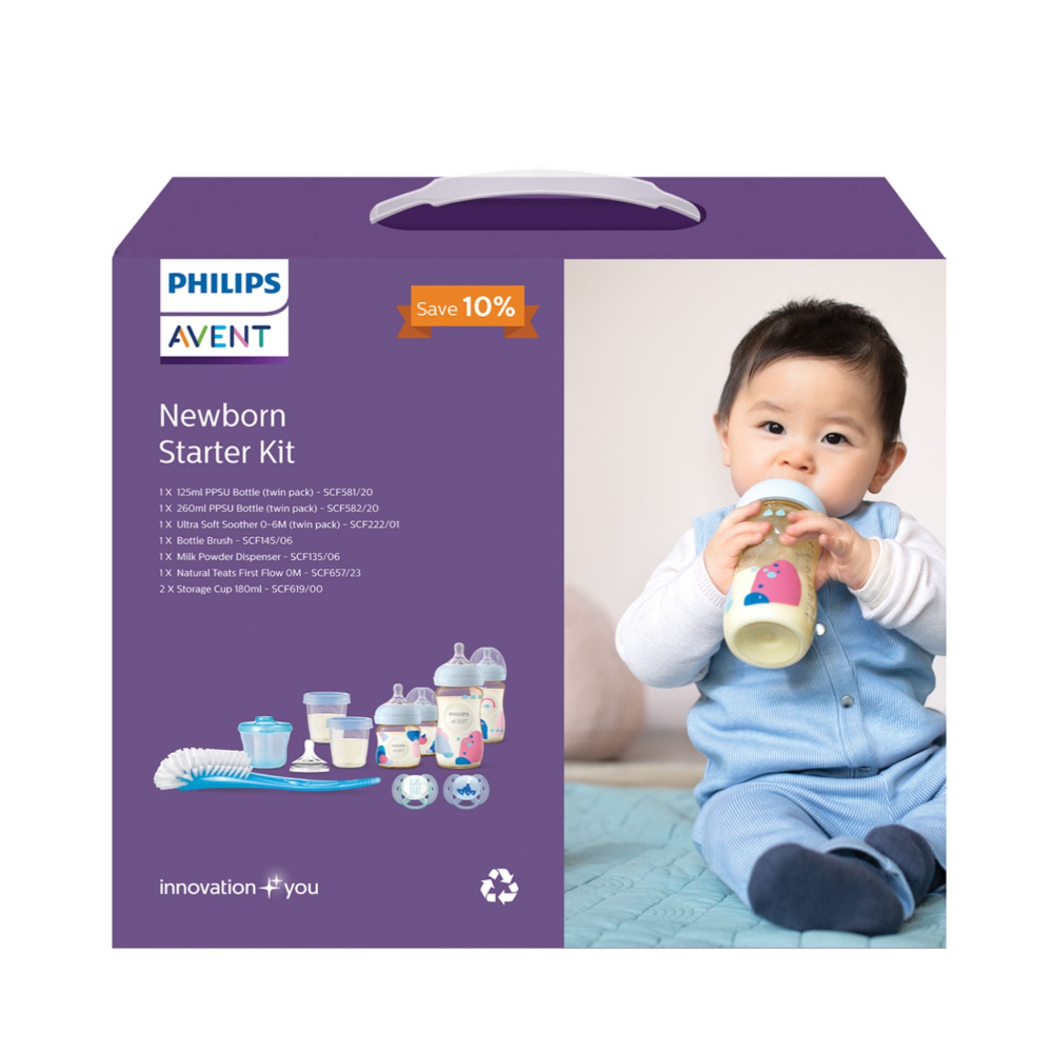 Philips Avent Newborn Starter Kit + FREE 180 ml Storage Cup / 125ml Natural Bottle / Non Woven Bag