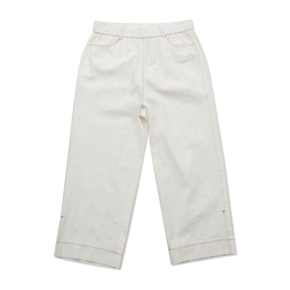 Fimi Elastic Waistband Pull-On Cropped Pants - Beige (650-559-BGE)