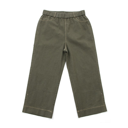 Fimi Elastic Waistband Pull-On Cropped Pants - Khaki (650-559-KHA)