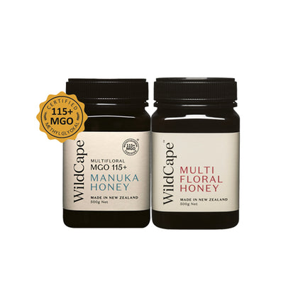 Wildcape Manuka MGO 115+ 500g & Multifloral Honey 500g Bundle