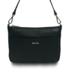 Valentino Rudy Full Leather Shoulder Bag with Detachable Long and Short Shoulder Straps - Black