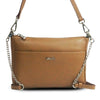 Valentino Rudy Full Leather Shoulder Bag with Detachable Long and Short Shoulder Straps - Medium Brown
