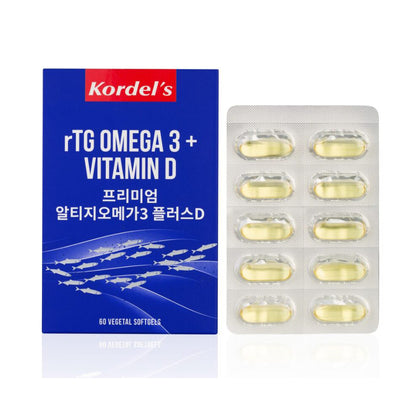 Kordel's rTG Omega 3 + Vitamin D (60 Vegetal Capsules)