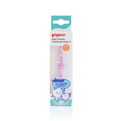 Pigeon Baby Training Toothbrush Lesson 3 (12-18 months) - Pink