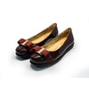 Barani Leather Pumps/Ballet Flats With Fixed Buckle 8841-199 Maroon Patent