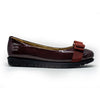 Barani Leather Pumps/Ballet Flats With Fixed Buckle 8841-199 Maroon Patent