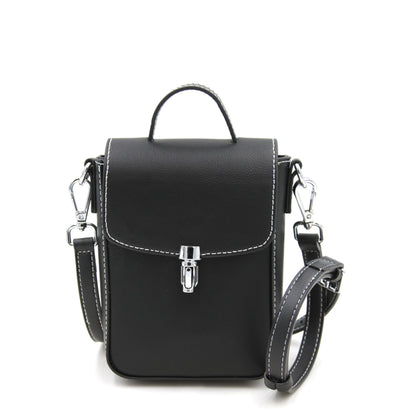SARRER Leather Crossbody Bag - Black