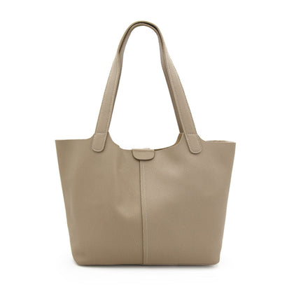 SARRER Leather Shopper Bag - Khaki