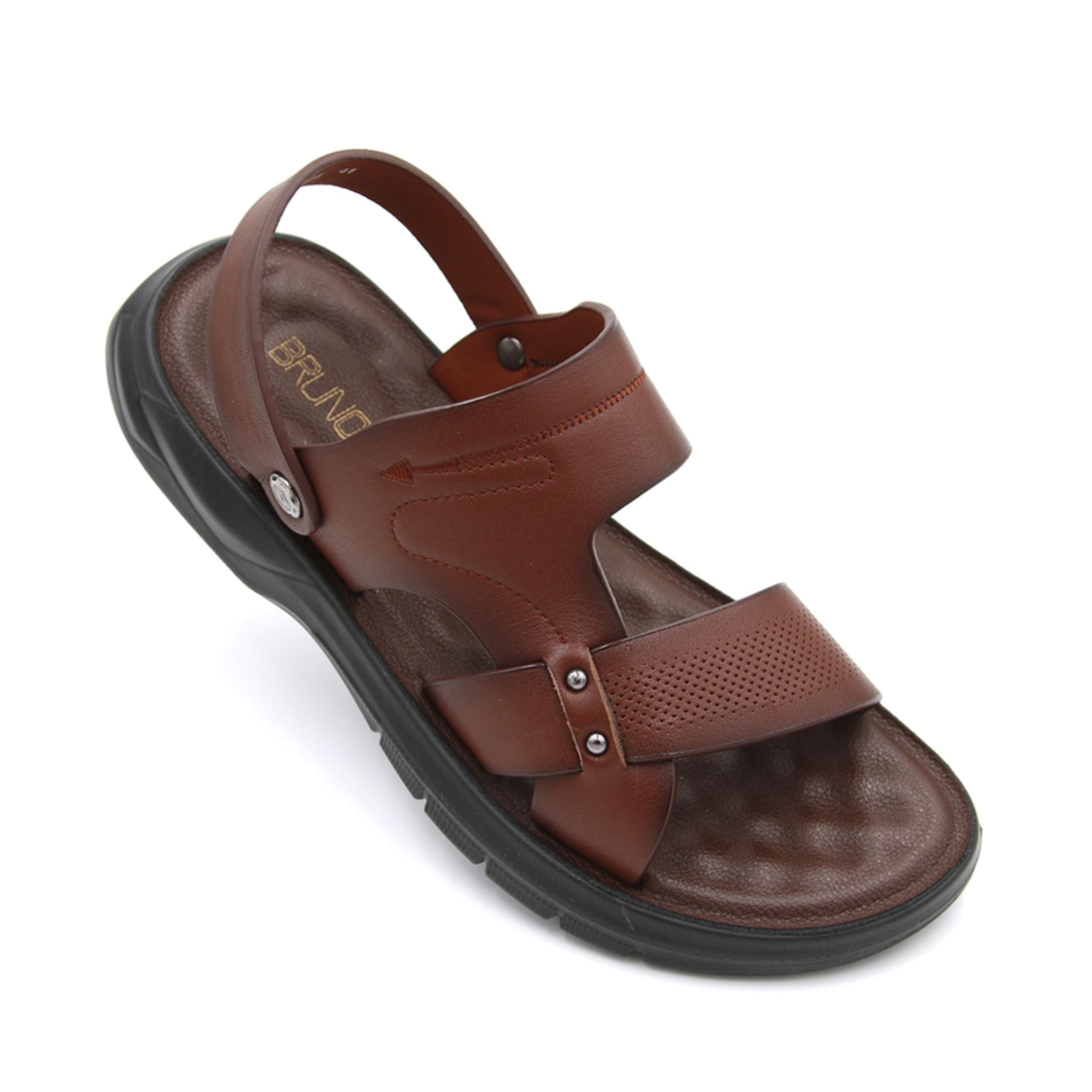 Bruno Co. Don Leather Sandals - Brown