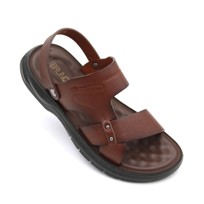 BRUNO CO. Leather Men's Sandals - DON Brown