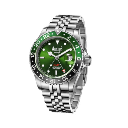 Arbutus Dive Inspired GMT Black/Green AR2102SGS - Green