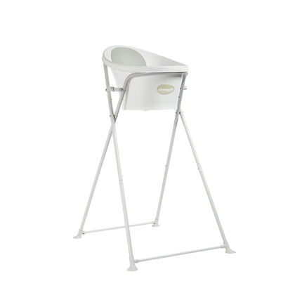 Shnuggle Baby Bath with Plug & Folding Bath Stand - White Grey