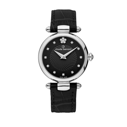 Claude Bernard Watch Dress Code Black/Silver/Black CB20501-3-NPN2 - Black (28mm)