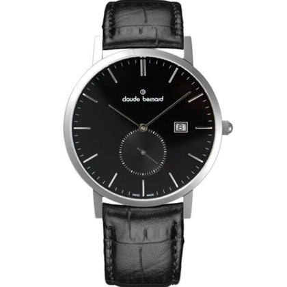Claude Bernard Watch Classic Small Second Black/Silver/Black CB65003-3-NIN - Black (39mm)