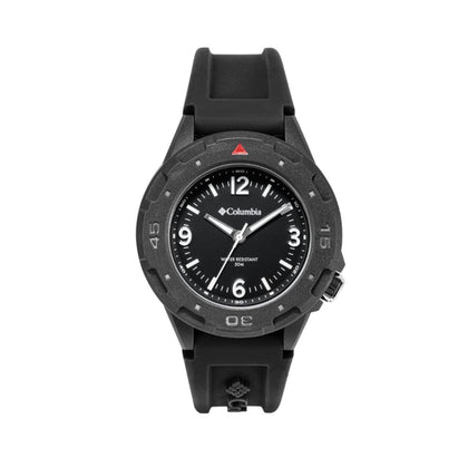 Columbia Watch Trailhead Black 3-Hand Polycarbonate Case Black Silicone Watch COCSS13-001