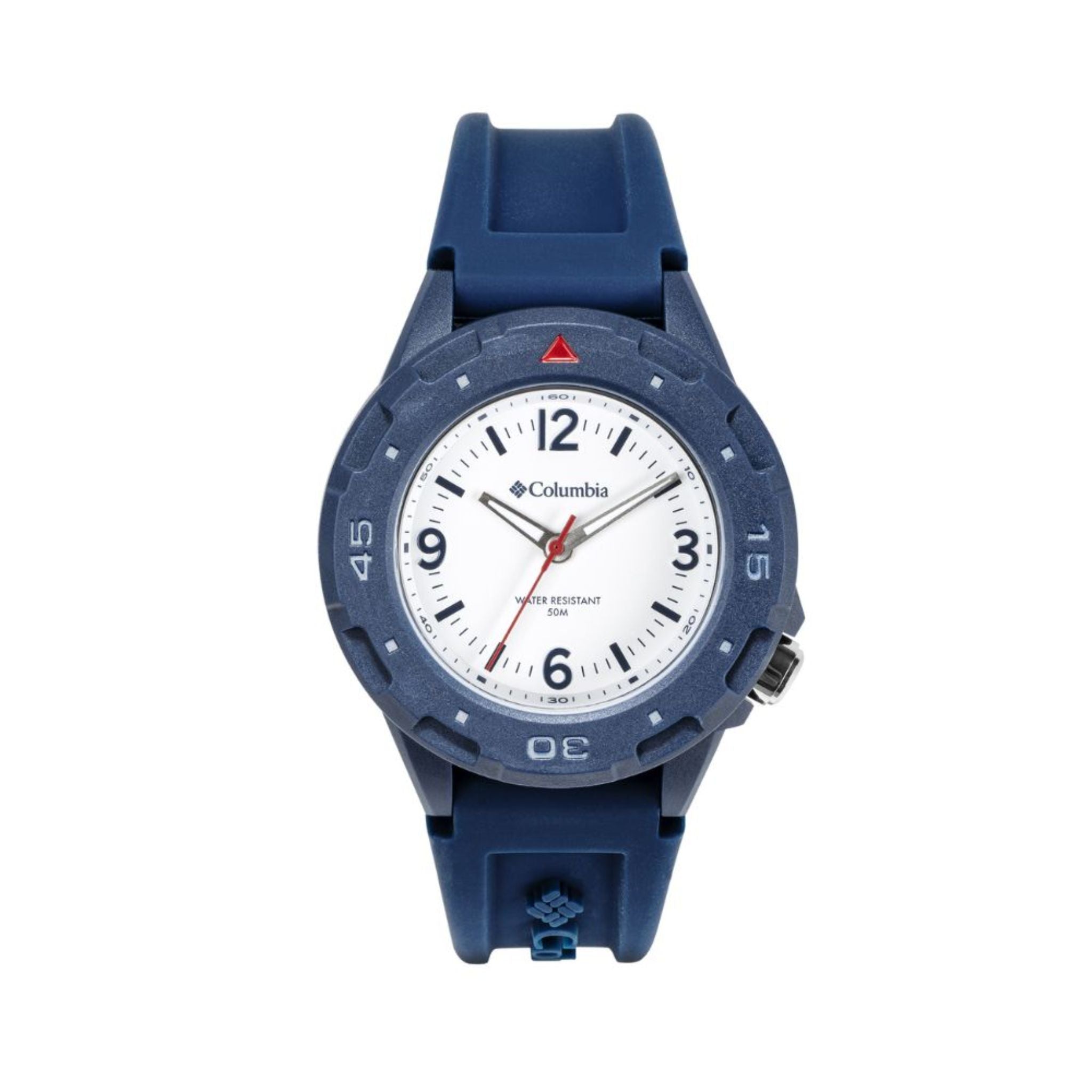 Columbia Watch Trailhead White 3-Hand Date Polycarbonate Case Navy Silicone Watch COCSS13-003