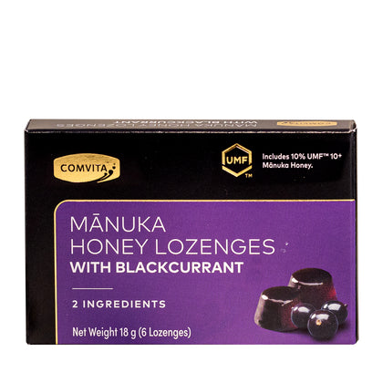 Comvita Manuka Honey Lozenges with Blackcurrant 2 Ingredients 18gx6 Lozenges