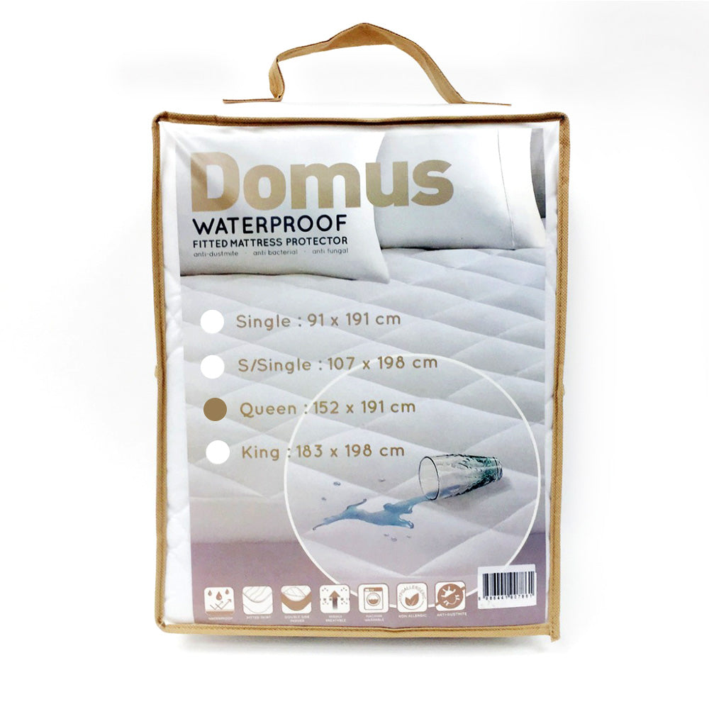 [ONLINE EXCLUSIVE] Domus Waterproof Fitted Mattress Protector - Queen