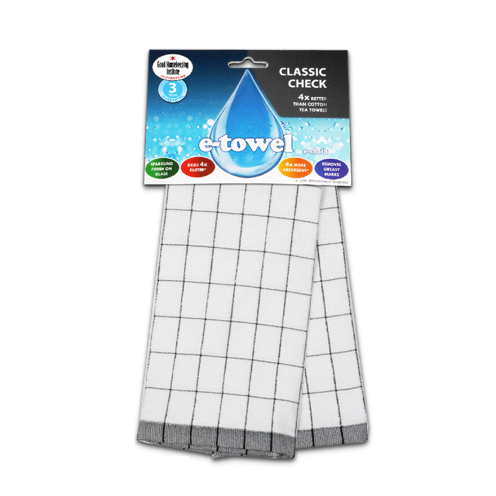 e-cloth Towel Classic Check Black (Buy 1 Get 1 Free) (EC20690)