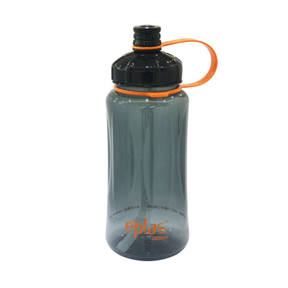 Eplas BPA-Free Big Water Bottle with Straw (EGX-2000ml)  - Black