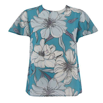 FIMI Floral Flare Sleeve Blouse - Green