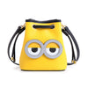 FION Minions Denim with Leather Shoulder Bag - Yellow / Black