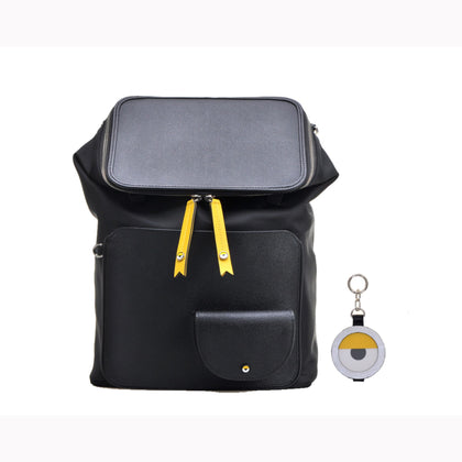 FION Minions Jacquard with Leather Backpack - Black / Yellow