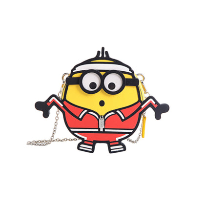 FION Minions PVC with Leather Shoulder Bag - Yellow / Red