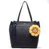 FION Minions Leather Top Handle Handbag - Black / Black