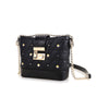 FION Minions Lambskin Leather with Cowhide Leather Shoulder Bag - Black / Black