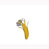 FION Minions Jacquard with Leather Handbag Charms-Banana - Yellow / Black