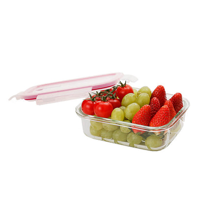 Kukeri 640ml Rectangle Glass Container with Air Vent Lid