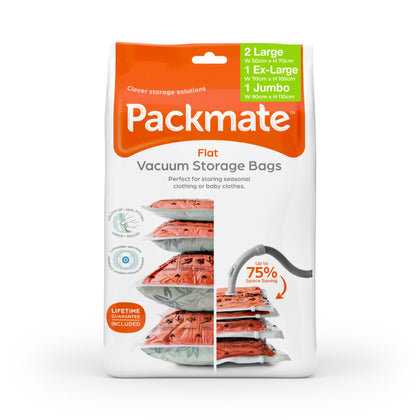 Packmate 4 Pc Flat Combo Vacuum Storage Bags (2L , 1 XL , 1 Jumbo) (H10118-FP21)