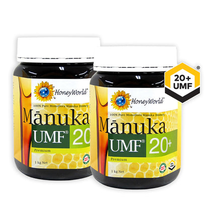 Honeyworld Premium Manuka UMF20+ 1kg (Set of 2)