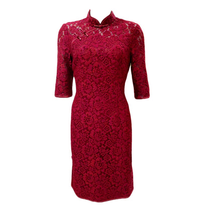 I-SHANGHAI Cheongsam - Maroon