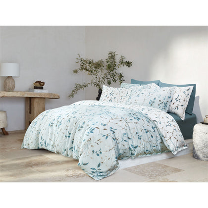 Intero Gallery Tencel Cotton 1100tc Celest Quilt Cover  - Aqua (Single / Queen / King)