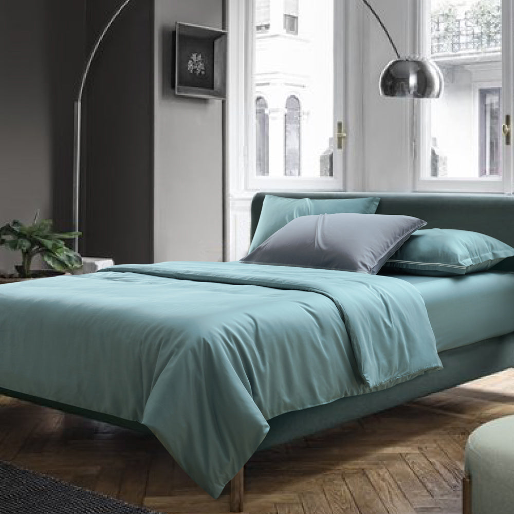 Intero Lumier Luxe 100% Micro Modal 1100TC Solid Queen/King Bed Set (Smoke Blue)