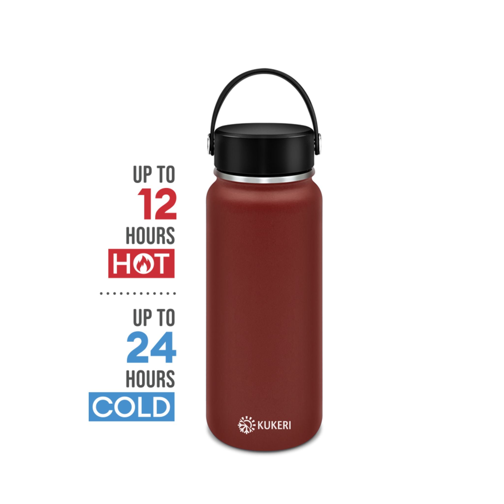 Kukeri 600ml Thermal Insulated Bottle - Maroon (JP005-4176-696-MAROON)