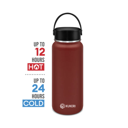 Kukeri 1000ml Thermal Insulated Bottle - Maroon (JP007-3168-528-MAROON)