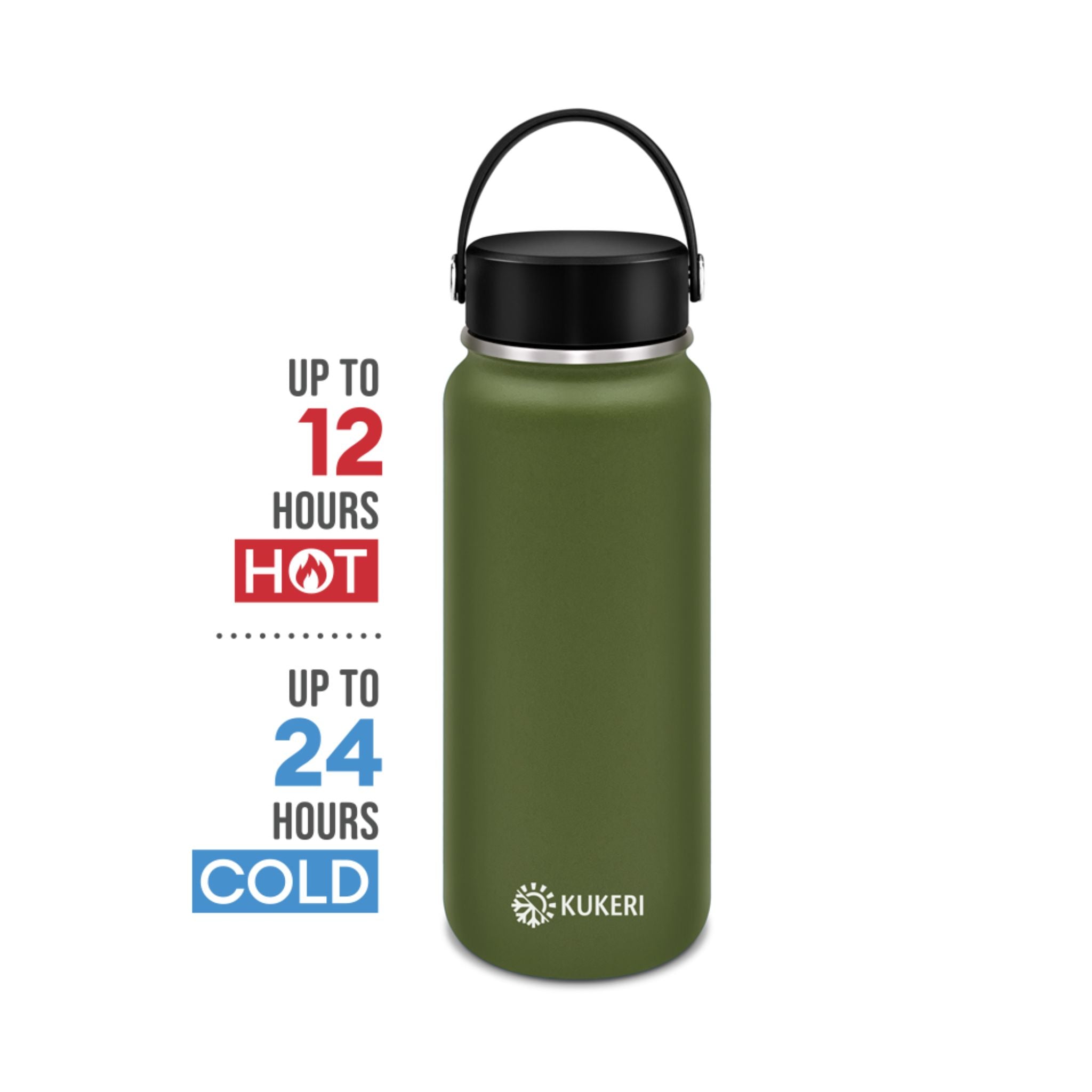 Kukeri 1000ml Thermal Insulated Bottle - Olive Green (JP007-3168-528-OLIVEGREEN)