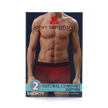 JOHN LANGFORD Natural Comfort Soft Cotton Shorty (2-pc pack) - Assorted Colours
