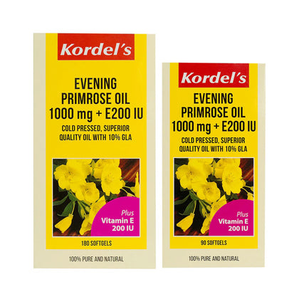 KORDEL'S Evening Primrose Oil 1000mg+E200 IU (180 Capsules + 90 Capsules)