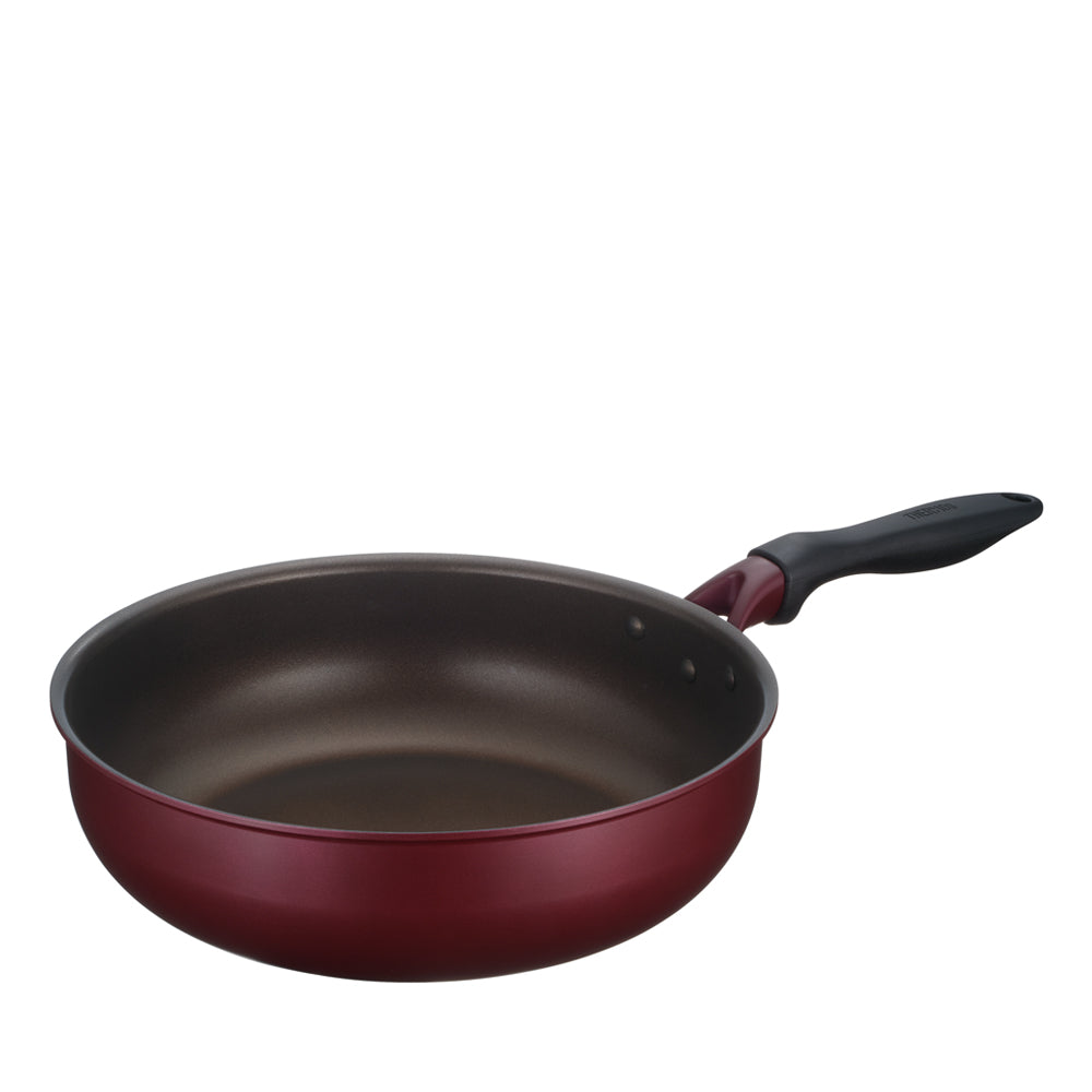 Thermos 28cm Non-Stick Ultra Deep Frying Pan - Red