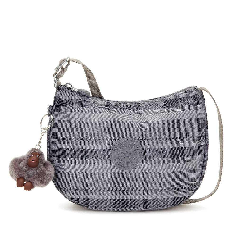 KIPLING CELESTE T Soft Plaid Grey Crossbody Bag