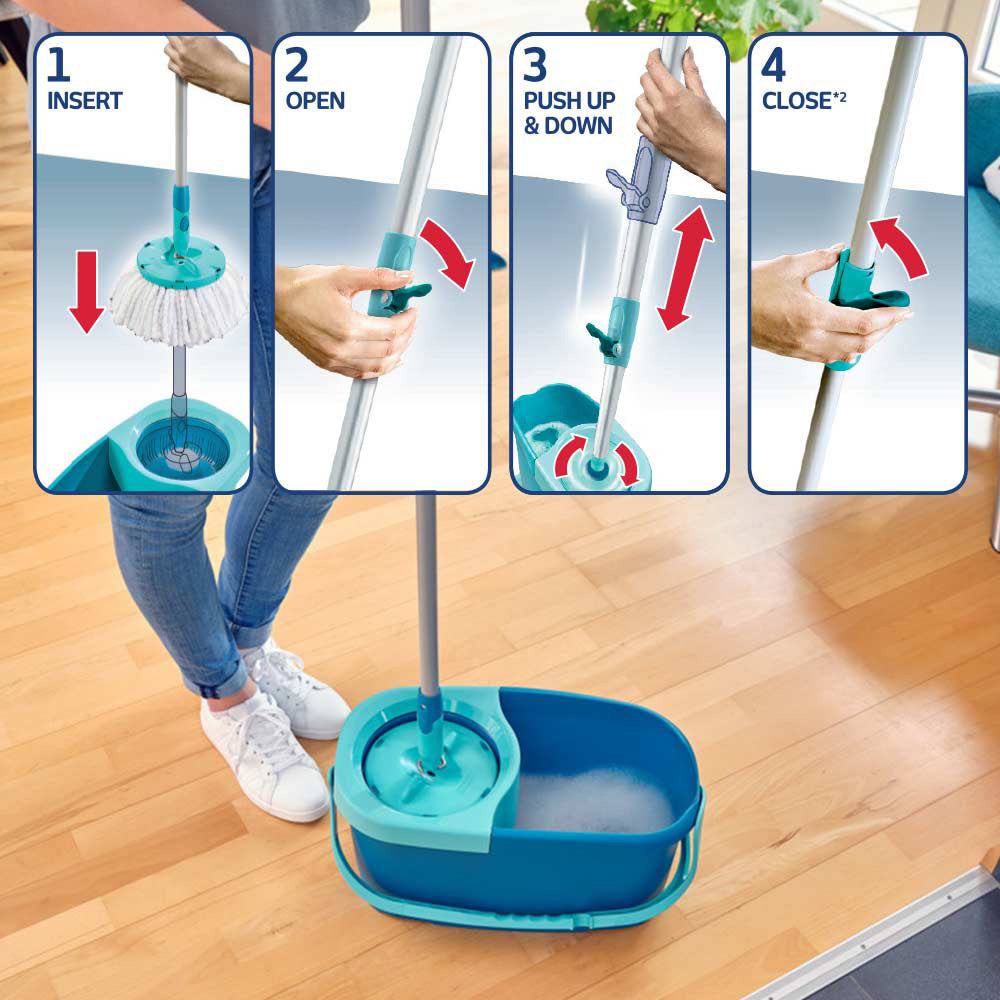 Leifheit Click System Clean Twist Spin Mop and Bucket Set 