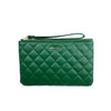 Mel&Co Quilted Wristlet Loop Handle Pouch Green