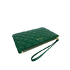 Mel&Co Quilted Wristlet Loop Handle Pouch Green