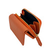 Mel&Co Pebbled Compact Tri-Fold Wallet Orange
