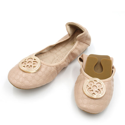BeMe Ballerina Foldable Flat Shoes - Nude (MF045)